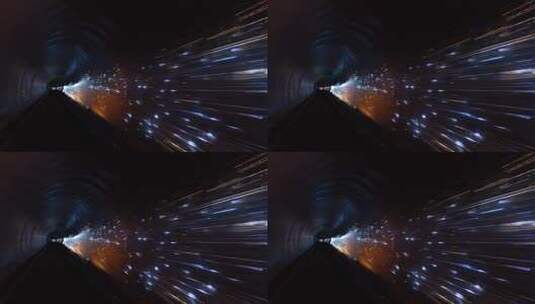 隧道内快速穿梭光影效果高清在线视频素材下载