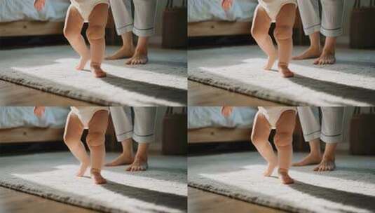 婴儿在室内学步画面高清在线视频素材下载