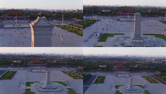 航拍人民英雄纪念碑广场高清在线视频素材下载