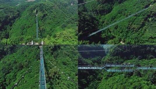 玻璃桥 玻璃栈道 川西竹海 高空玻璃栈道高清在线视频素材下载