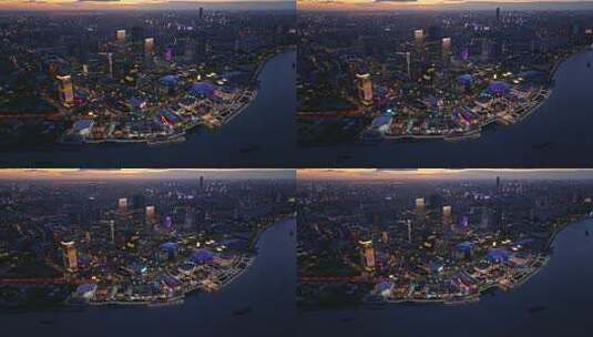 上海徐汇滨江西岸艺术中心CBD航拍高清在线视频素材下载