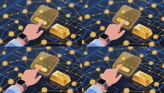 手指点击虚拟金融界面素材高清在线视频素材下载