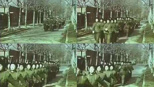 70年代80年代女兵训练高清在线视频素材下载