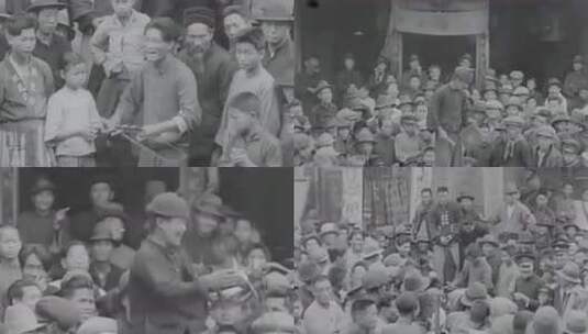 3040年代抗日宣传、街头文艺表演高清在线视频素材下载