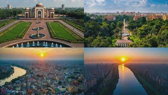 新德里  城市风光高清在线视频素材下载