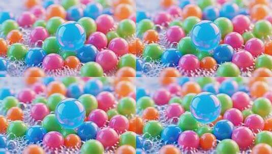 彩色球体微距特写画面高清在线视频素材下载