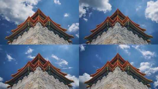 蓝天下的故宫角楼高清在线视频素材下载