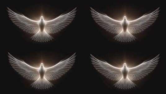 光芒四射的和平鸽象征希望与纯洁高清在线视频素材下载