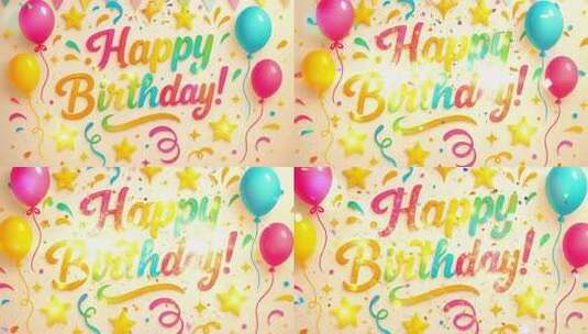 生日庆祝气球装饰画面高清在线视频素材下载