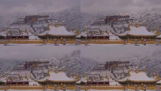 布达拉宫雪景延时高清在线视频素材下载