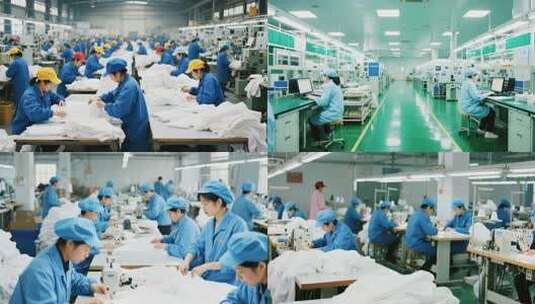 纺织业工人加工高清在线视频素材下载