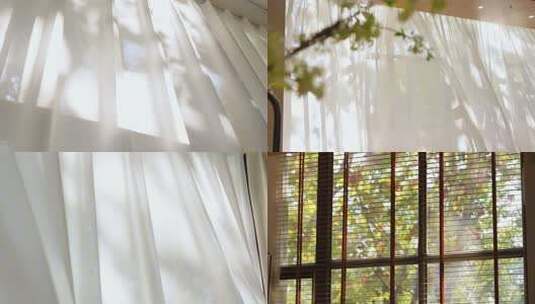窗帘飘动创意光影高清在线视频素材下载