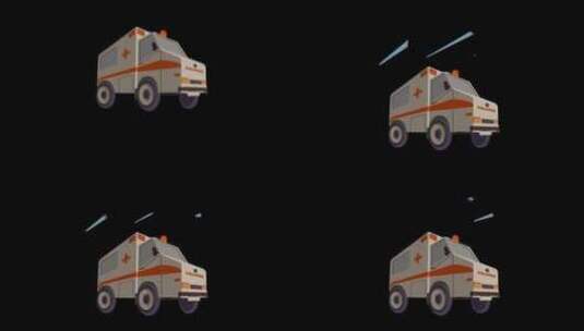 MG动画元素 素材模板 救护车高清AE视频素材下载