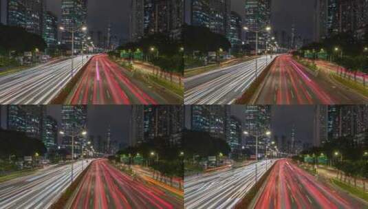 【正版8K素材】深圳滨河大道车流夜景延时高清在线视频素材下载