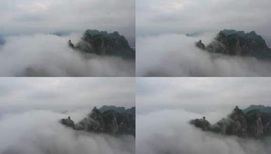 明代司马台长城夏季瀑布云海风光高清在线视频素材下载