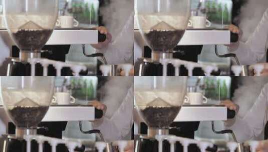 在咖啡壶里供应浓缩咖啡高清在线视频素材下载