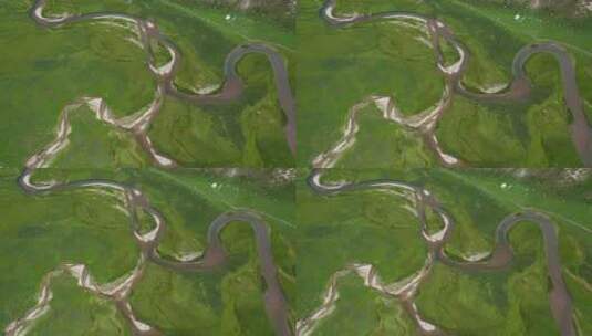 航拍甘肃甘南州玛曲草原湿地自然风光高清在线视频素材下载