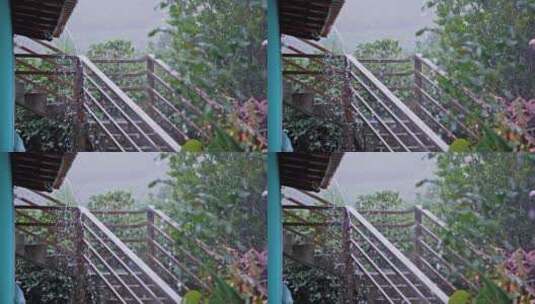 下雨雨景慢镜头视频高清在线视频素材下载