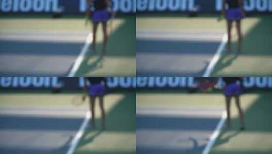 女运动员在网球比赛中击球高清在线视频素材下载