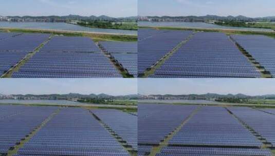 江西省九江市瑞昌安定湖太阳能发电场高清在线视频素材下载