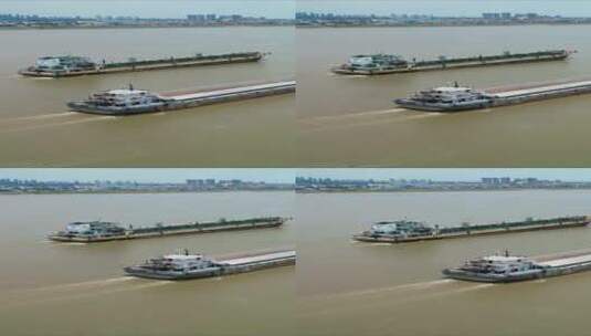 航拍湖北长江航运竖屏高清在线视频素材下载