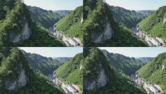 航拍湖北神农架山川山谷风光高清在线视频素材下载