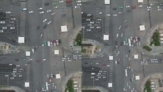 航拍城市拥堵交通高清在线视频素材下载