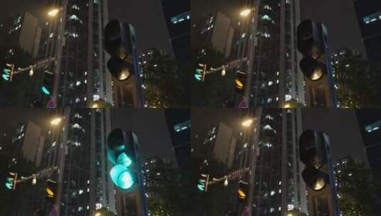 城市夜景红绿灯高清在线视频素材下载