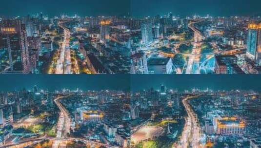 深圳宝安城市道路高架桥车流延时高清在线视频素材下载