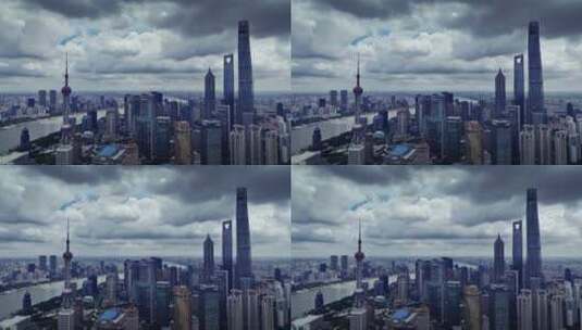 上海陆家嘴建筑航拍高清在线视频素材下载