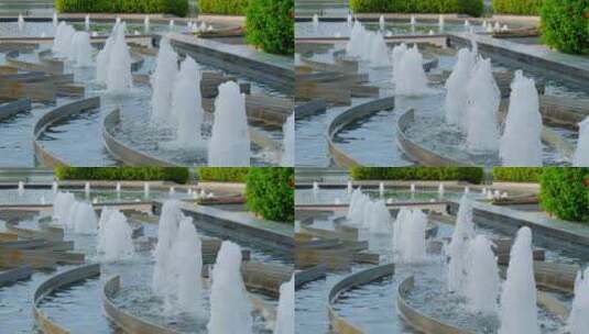广场喷泉水景瀑布高清在线视频素材下载