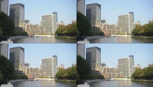 上海秋天秋景高楼大厦高清在线视频素材下载