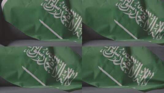 沙特阿拉伯国旗的特写镜头高清在线视频素材下载
