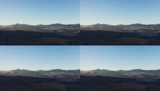 清晨阳光斜射中的腾冲火山群高清在线视频素材下载
