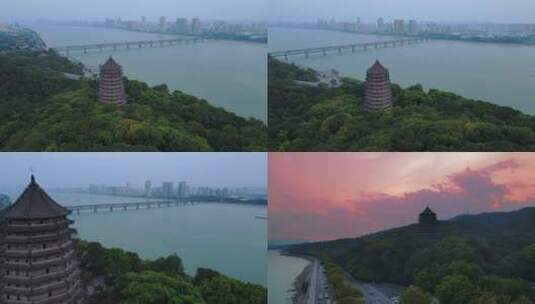 杭州六和塔的航拍风光高清在线视频素材下载