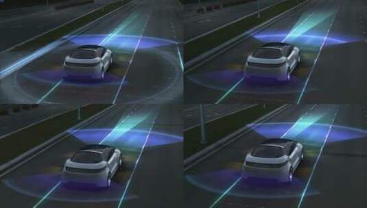 未来概念汽车无人驾驶扫描高清在线视频素材下载