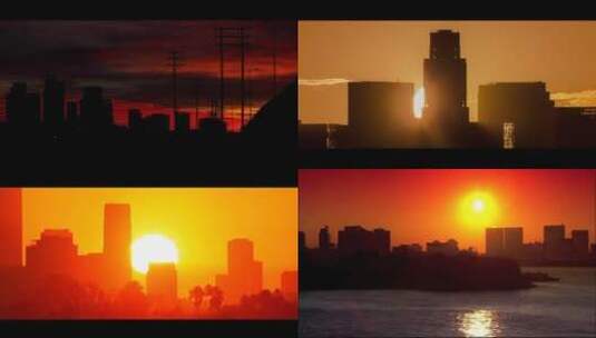 城市唯美日出日落合集高清在线视频素材下载