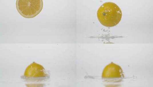 落下的柠檬橘子橙子掉落高清在线视频素材下载