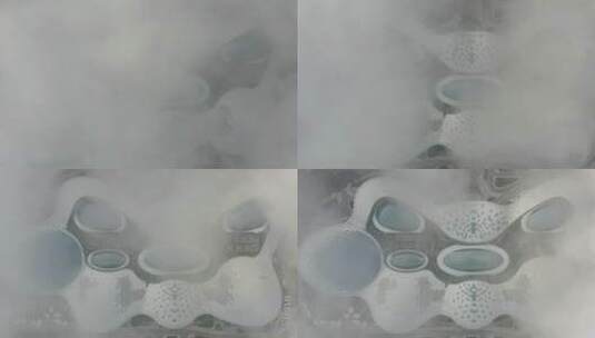 云雾中显现的海口cdf国际免税城高清在线视频素材下载