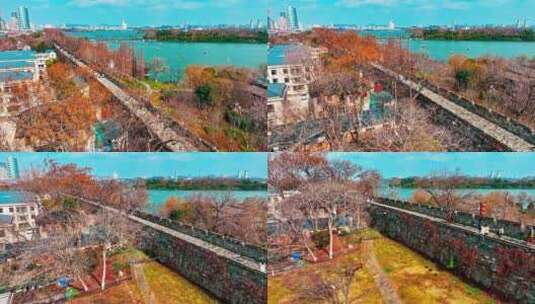 南京玄武湖城墙4高清在线视频素材下载