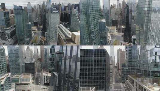 航拍城市高楼与街道交通高清在线视频素材下载