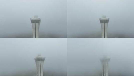 雨后云雾缭绕的气象台泉州紫帽气象台高清在线视频素材下载