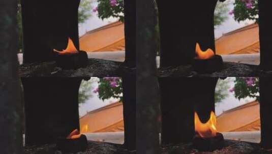 寺庙里的烟火高清在线视频素材下载