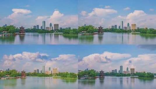 惠州西湖蓝天白云-4K-420-60P高清在线视频素材下载