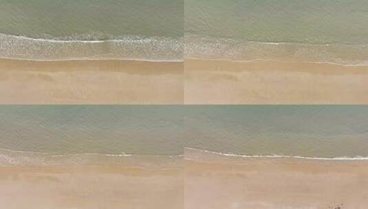 海岸俯拍沙滩大海航拍海滩海边海浪海水浪潮高清在线视频素材下载