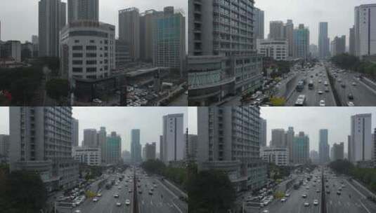 红锦大道建筑航拍高清在线视频素材下载