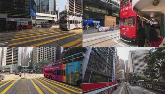 香港街景叮叮车高清在线视频素材下载