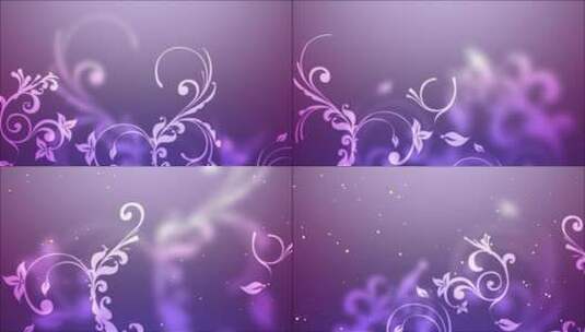 紫底白花动态边框素材背景高清在线视频素材下载