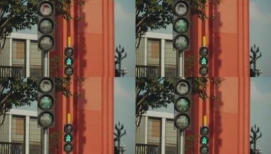 城市红路灯高清在线视频素材下载