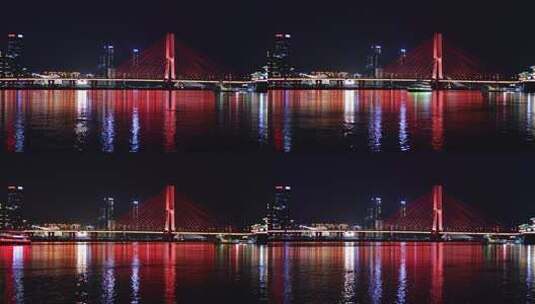 江西南昌八一大桥夜景延时摄影高清在线视频素材下载